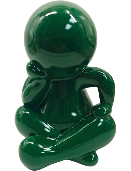 Statuette décorative verte en polyrésine 34,8 cm Amigo Sitting Present Time - 1