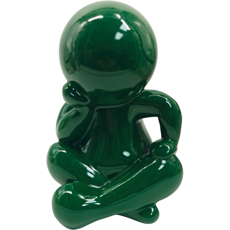 Statuette décorative verte en polyrésine 34,8 cm Amigo Sitting Present Time - 1