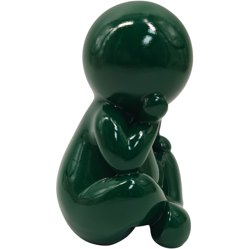 Statuette décorative verte en polyrésine 34,8 cm Amigo Sitting Present Time - 2