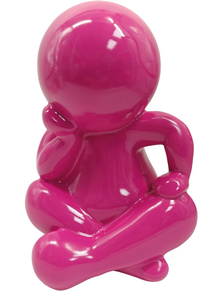 Statuette décorative rose en polyrésine 34,8 cm Amigo Sitting Present Time - 1