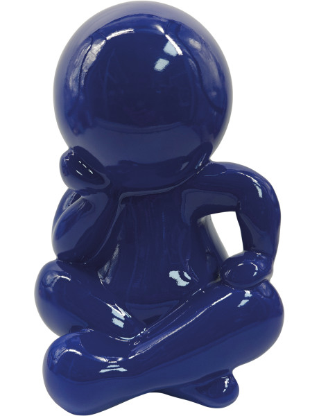 Statuette décorative bleue en polyrésine 34,8 cm Amigo Sitting Present Time - 1