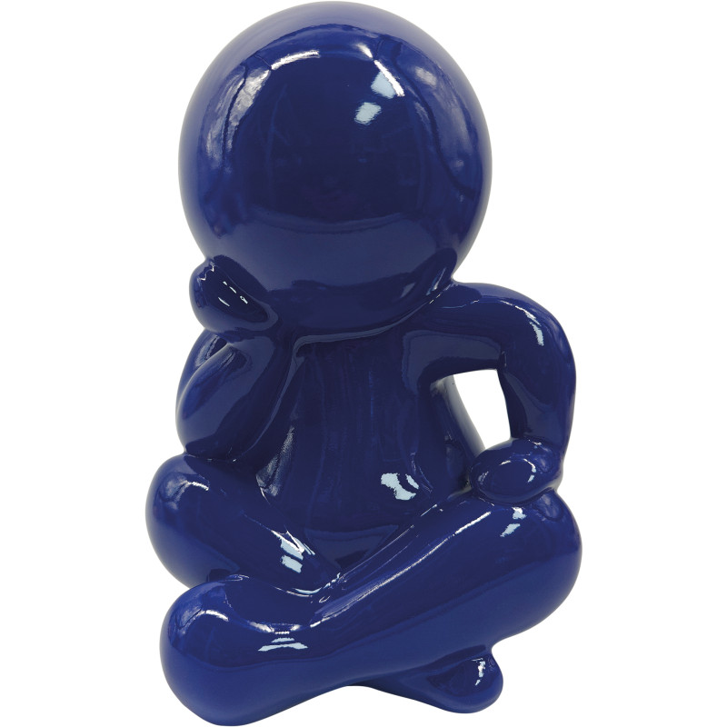 Statuette décorative bleue en polyrésine 34,8 cm Amigo Sitting Present Time - 1
