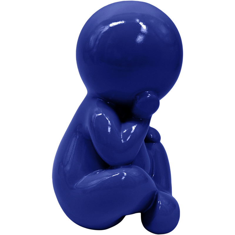 Statuette décorative bleue en polyrésine 34,8 cm Amigo Sitting Present Time - 2