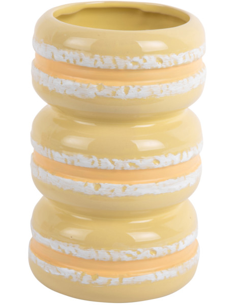 Vase décoratif jaune en céramique 19,5 cm Macaron Present Time - 1