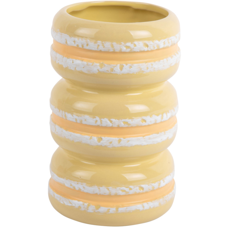Vase décoratif jaune en céramique 19,5 cm Macaron Present Time - 1