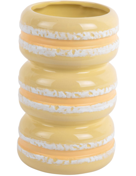 Vase décoratif jaune en céramique 19,5 cm Macaron Present Time - 1