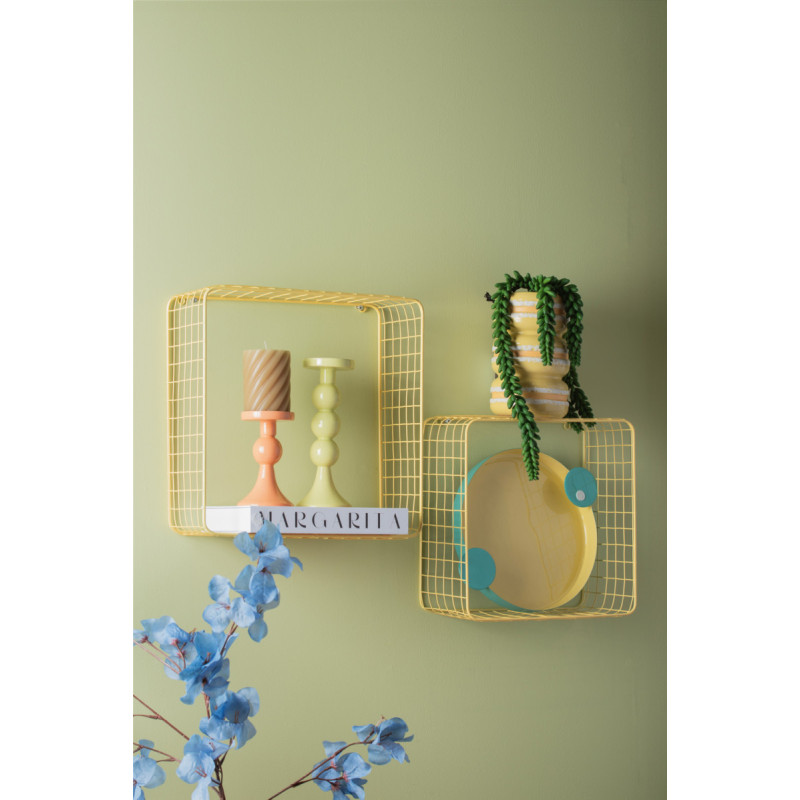 Vase décoratif jaune en céramique 19,5 cm Macaron Present Time - 2