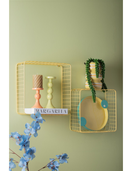 Vase décoratif jaune en céramique 19,5 cm Macaron Present Time - 2