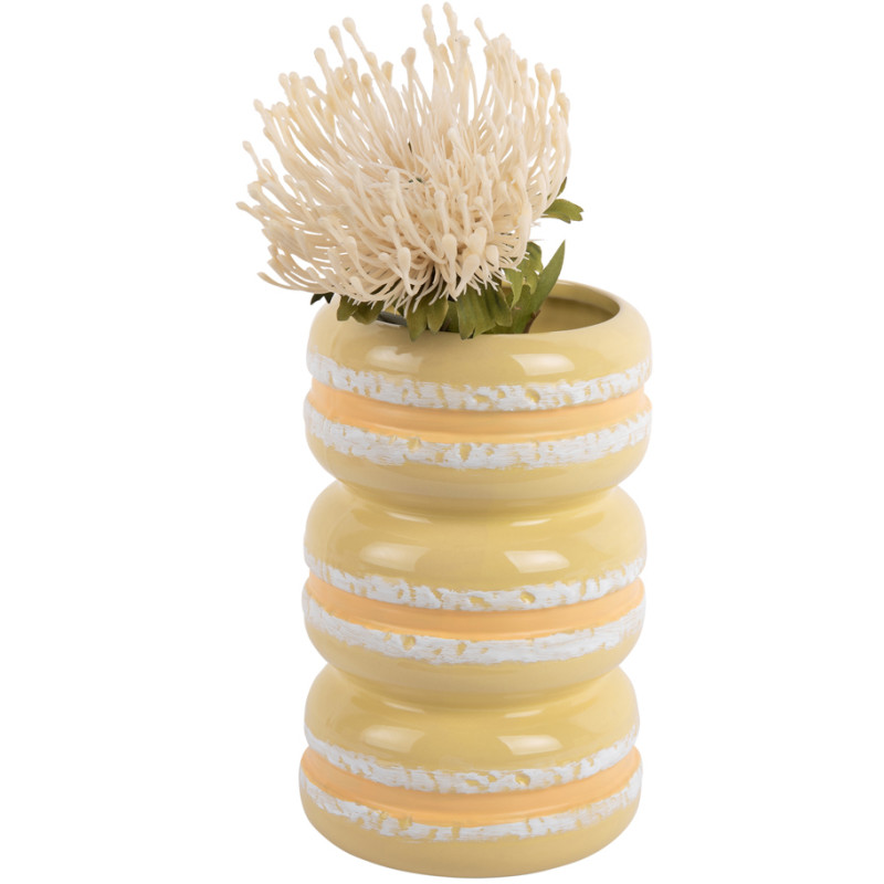 Vase décoratif jaune en céramique 19,5 cm Macaron Present Time - 3