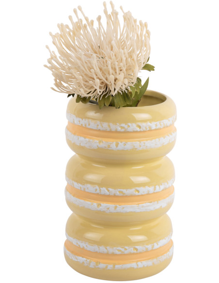Vase décoratif jaune en céramique 19,5 cm Macaron Present Time - 3