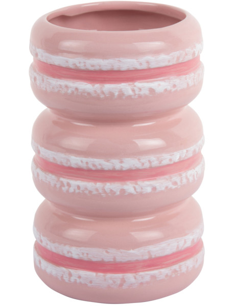 Vase décoratif rose en céramique 19,5 cm Macaron Present Time - 1