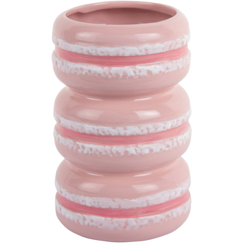 Vase décoratif rose en céramique 19,5 cm Macaron Present Time - 1