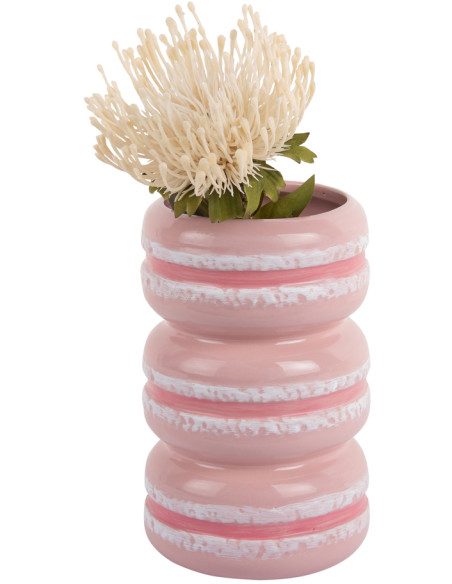 Vase décoratif rose en céramique 19,5 cm Macaron Present Time - 3