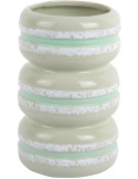 Vase décoratif vert tendre en céramique 19,5 cm Macaron