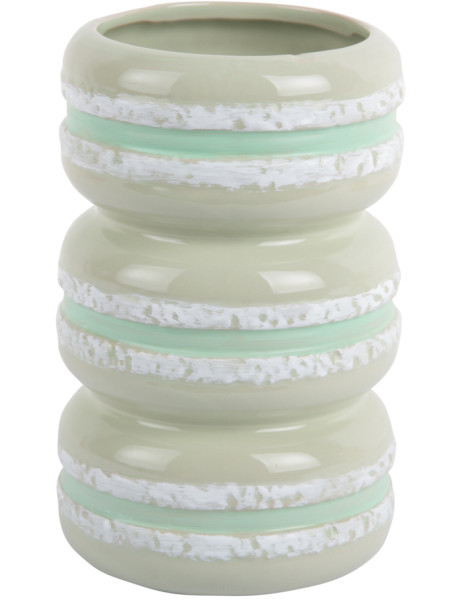 Vase décoratif vert tendre en céramique 19,5 cm Macaron Present Time - 1