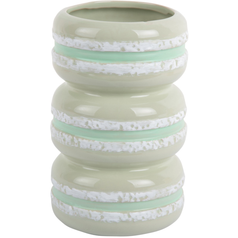 Vase décoratif vert tendre en céramique 19,5 cm Macaron Present Time - 1