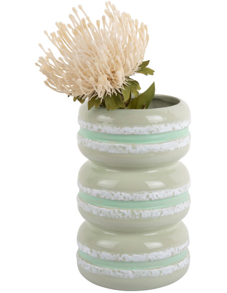 Vase décoratif vert tendre en céramique 19,5 cm Macaron Present Time - 3