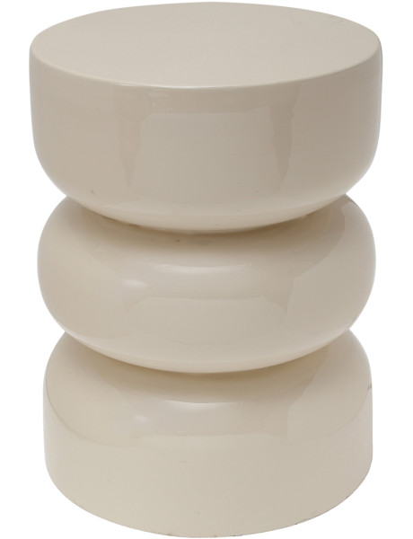 Tabouret métal émaillé blanc cassé Ø36x48 cm Rey Leitmotiv - 1