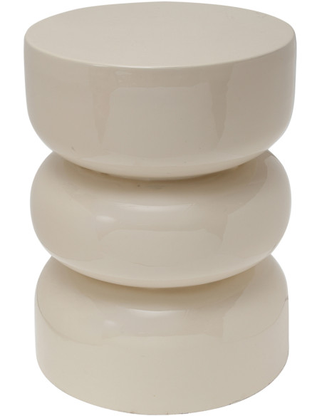 Tabouret métal émaillé blanc cassé Ø36x48 cm Rey Leitmotiv - 1