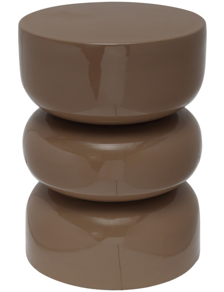 Tabouret métal émaillé brun moka Ø36x48 cm Rey Leitmotiv - 1