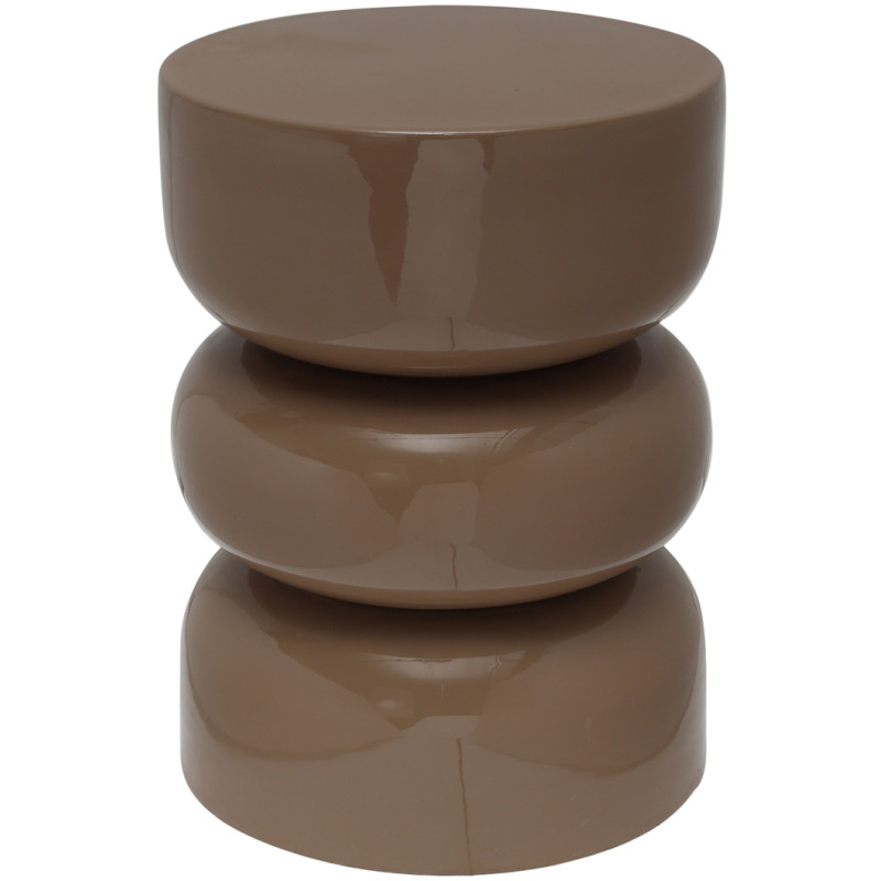 Tabouret métal émaillé brun moka Ø36x48 cm Rey Leitmotiv - 1