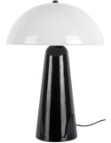 Lampe à poser champignon métal noir et verre blanc Ø30x42 cm Vidrio Centro