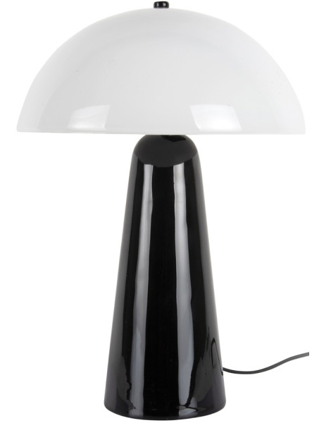 Lampe à poser champignon métal noir et verre blanc Ø30x42 cm Vidrio Centro Leitmotiv - 1