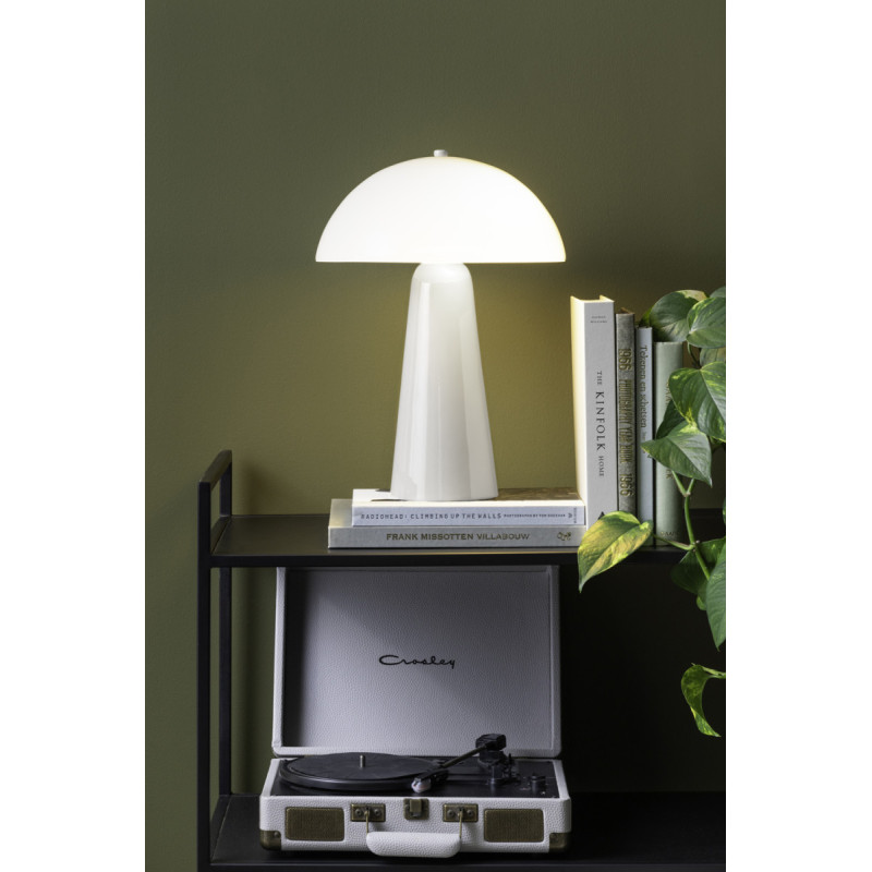 Lampe à poser champignon blanche métal et verre Ø30x42 cm Vidrio Centro Leitmotiv - 2