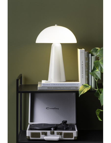 Lampe à poser champignon blanche métal et verre Ø30x42 cm Vidrio Centro Leitmotiv - 2