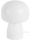 Lampe champignon verre blanc Ø15x20 cm Fervor