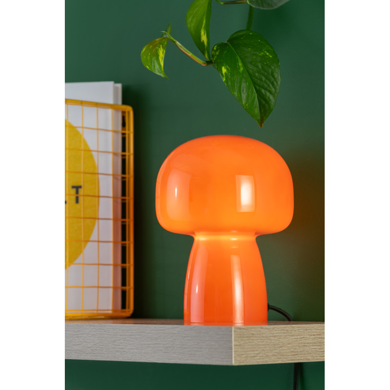 Lampe champignon verre orange Ø15x20 cm Fervor Leitmotiv - 2