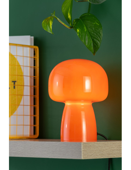 Lampe champignon verre orange Ø15x20 cm Fervor Leitmotiv - 2
