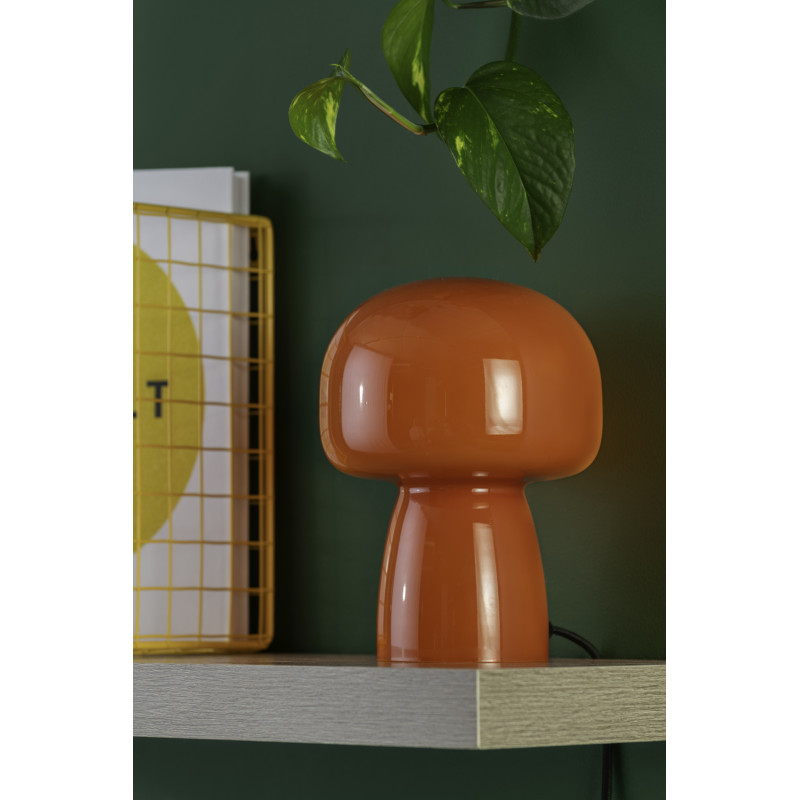 Lampe champignon verre orange Ø15x20 cm Fervor Leitmotiv - 4