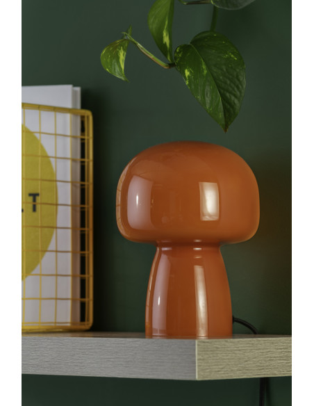 Lampe champignon verre orange Ø15x20 cm Fervor Leitmotiv - 4