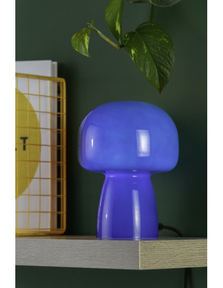 Lampe champignon verre bleu cobalt Ø15x20 cm Fervor Leitmotiv - 2