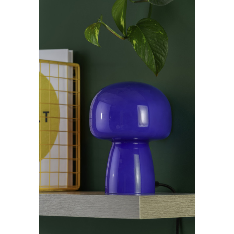 Lampe champignon verre bleu cobalt Ø15x20 cm Fervor Leitmotiv - 4