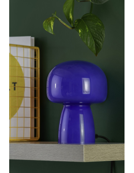 Lampe champignon verre bleu cobalt Ø15x20 cm Fervor Leitmotiv - 4