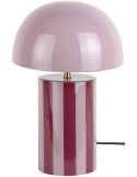 Lampe champignon rayée rose bordeaux Ø25x34 cm Rayado