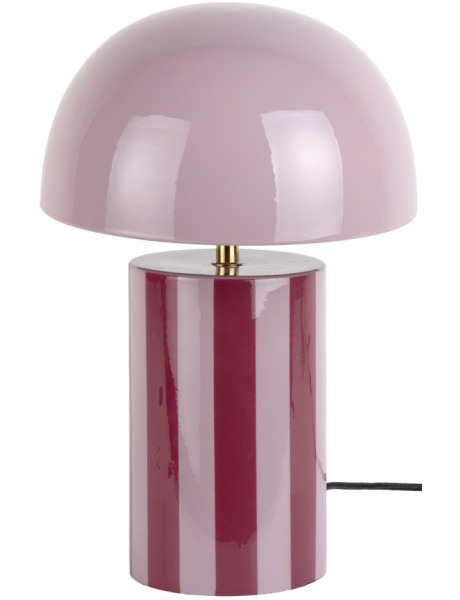 Lampe champignon rayée rose bordeaux Ø25x34 cm Rayado Leitmotiv - 1