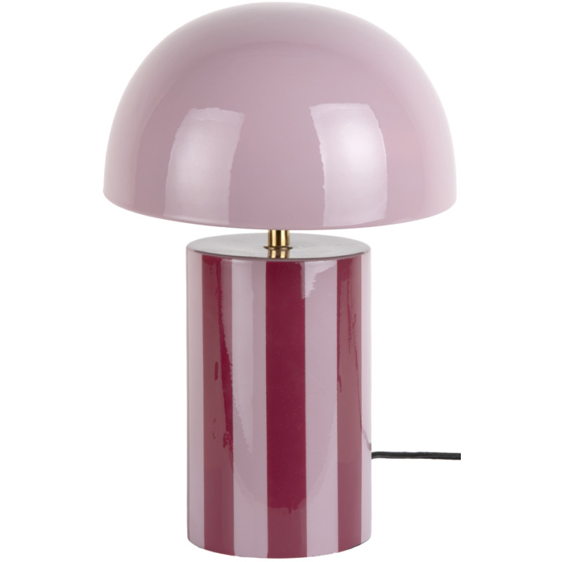 Lampe champignon rayée rose bordeaux Ø25x34 cm Rayado Leitmotiv - 1