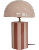 Lampe champignon rayée rose poudré Ø25x34 cm Rayado