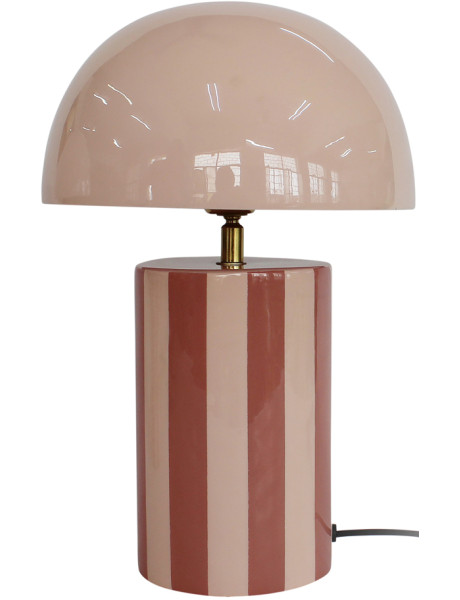 Lampe champignon rayée rose poudré Ø25x34 cm Rayado Leitmotiv - 1