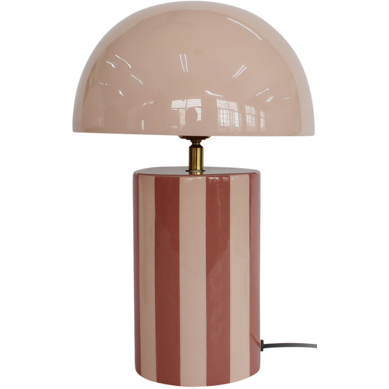Lampe champignon rayée rose poudré Ø25x34 cm Rayado Leitmotiv - 1