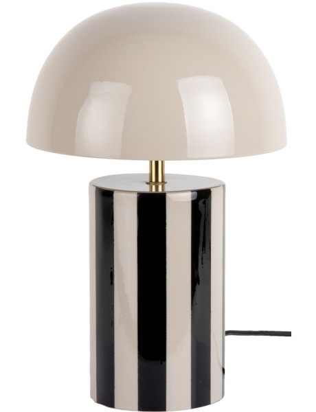Lampe champignon rayée en fer gris et noir Ø25x34 cm Rayado Leitmotiv - 1