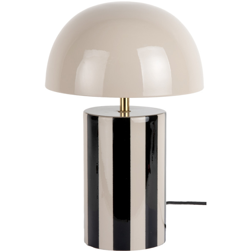 Lampe champignon rayée en fer gris et noir Ø25x34 cm Rayado Leitmotiv - 1