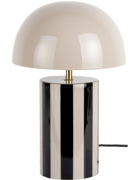 Lampe champignon rayée en fer gris et noir Ø25x34 cm Rayado Leitmotiv - 1