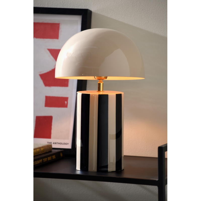 Lampe champignon rayée en fer gris et noir Ø25x34 cm Rayado Leitmotiv - 2
