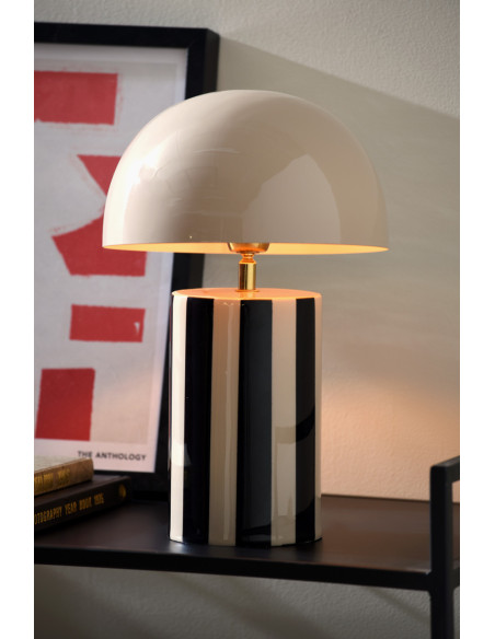 Lampe champignon rayée en fer gris et noir Ø25x34 cm Rayado Leitmotiv - 2