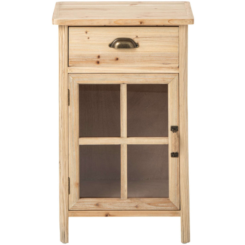 Table de chevet vitrée en pin naturel 45,5x36,5x71,5 cm Orvanelle J-Line - 2