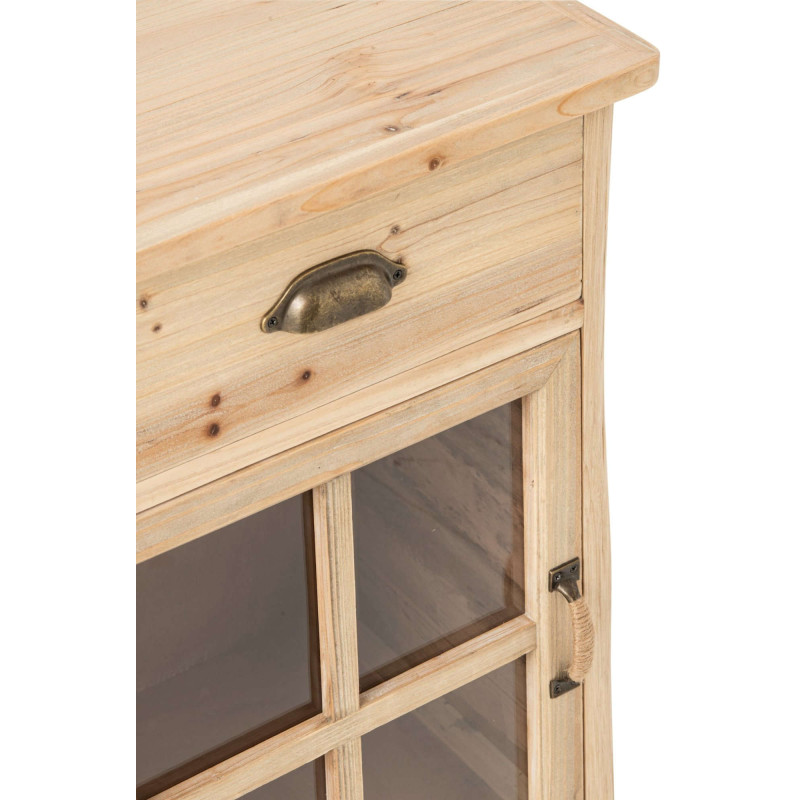 Table de chevet vitrée en pin naturel 45,5x36,5x71,5 cm Orvanelle J-Line - 4